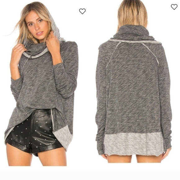 Free People Beach Grey Turtleneck  100% Cotton Tunic Sweater  Size Small - Picture 2 of 10